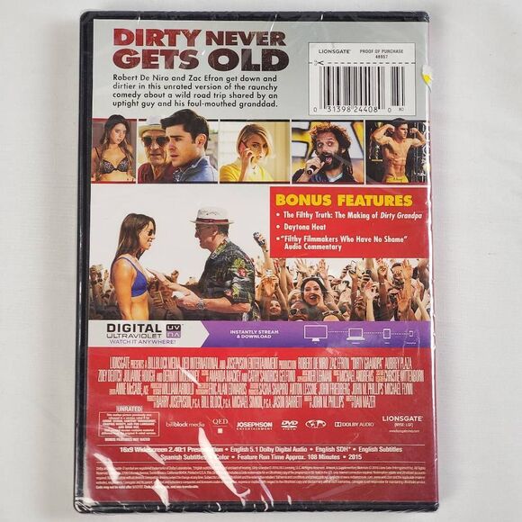 Dirty Grandpa (DVD + Digital, Unrated Edition, De Niro, Efron) - Picture 2 of 2